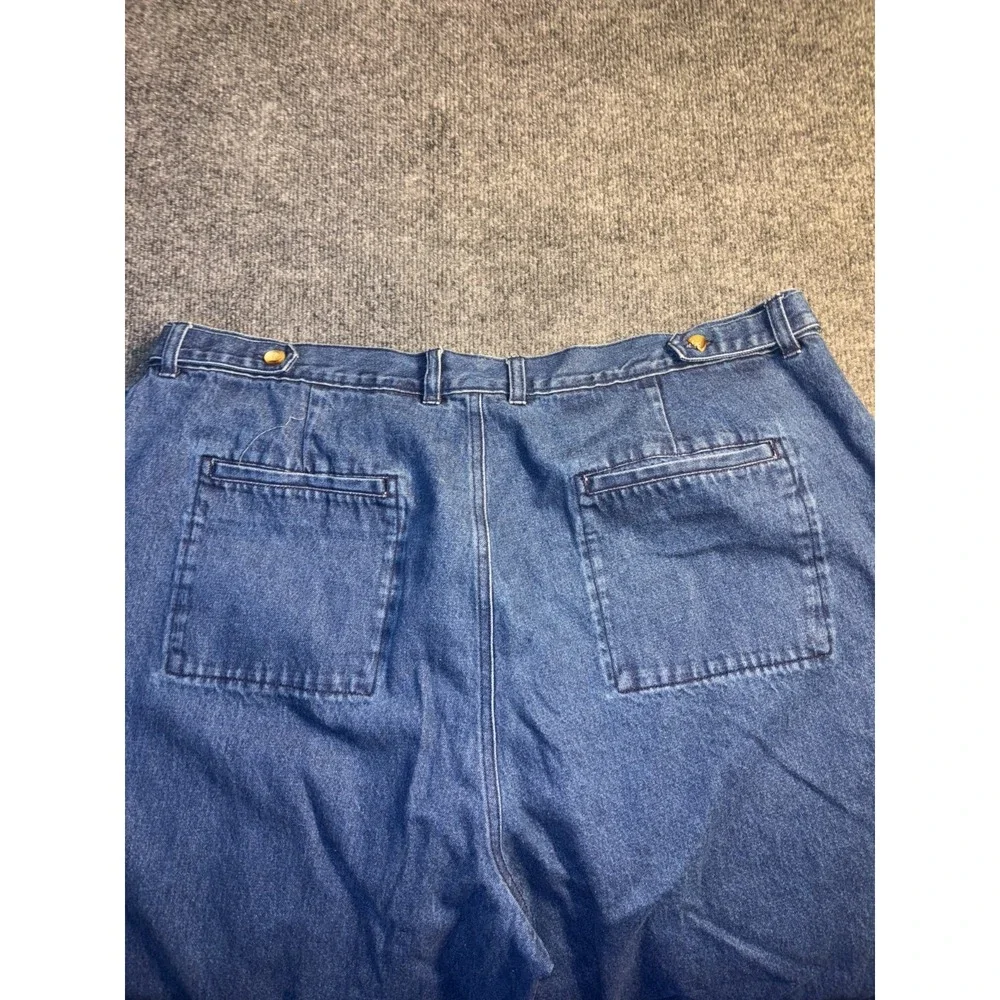 St. John's Bay Cropped Jeans Womens 22W Blue Authentic Relaxed‎ Fit Ankle Slit